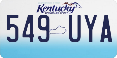 KY license plate 549UYA