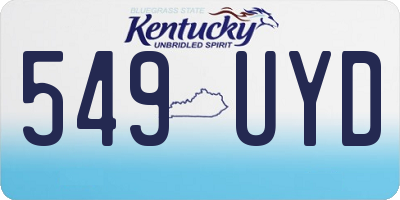 KY license plate 549UYD