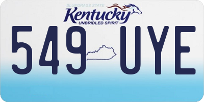 KY license plate 549UYE