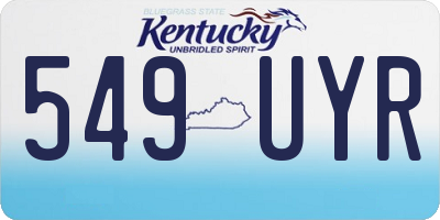 KY license plate 549UYR