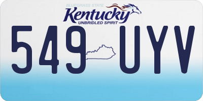 KY license plate 549UYV