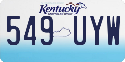 KY license plate 549UYW