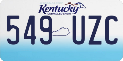 KY license plate 549UZC