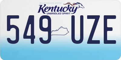 KY license plate 549UZE