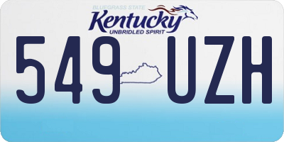 KY license plate 549UZH