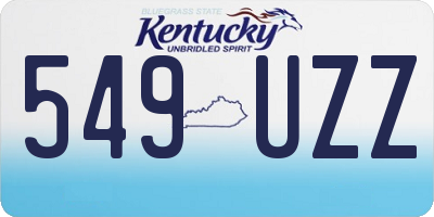 KY license plate 549UZZ