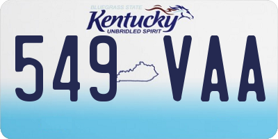 KY license plate 549VAA