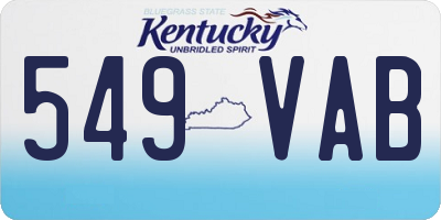 KY license plate 549VAB