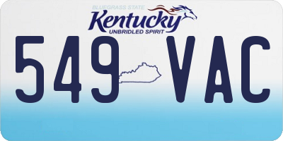 KY license plate 549VAC