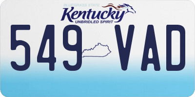 KY license plate 549VAD