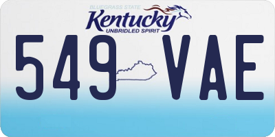 KY license plate 549VAE