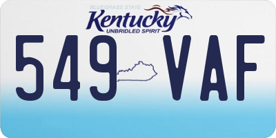 KY license plate 549VAF