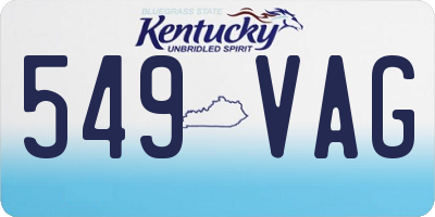 KY license plate 549VAG