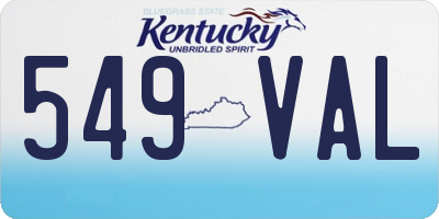 KY license plate 549VAL
