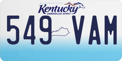 KY license plate 549VAM