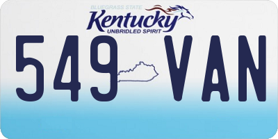 KY license plate 549VAN