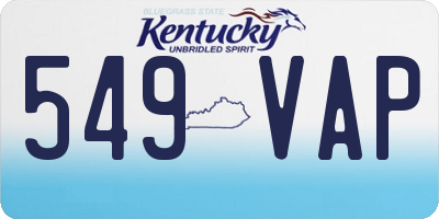 KY license plate 549VAP