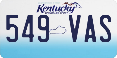 KY license plate 549VAS