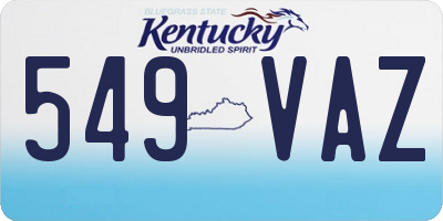 KY license plate 549VAZ