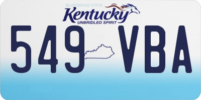 KY license plate 549VBA