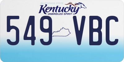 KY license plate 549VBC
