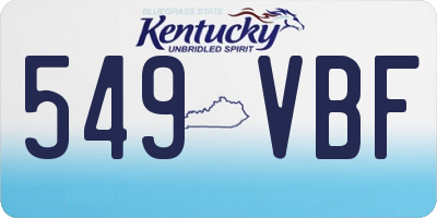 KY license plate 549VBF