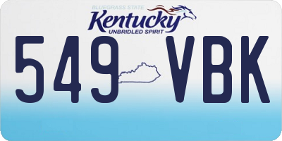 KY license plate 549VBK