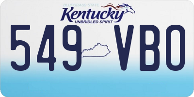 KY license plate 549VBO