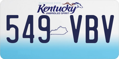 KY license plate 549VBV