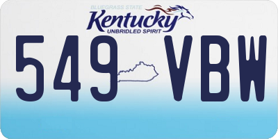 KY license plate 549VBW