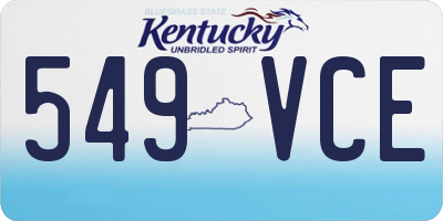 KY license plate 549VCE