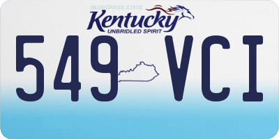 KY license plate 549VCI