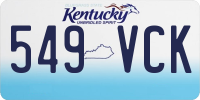 KY license plate 549VCK