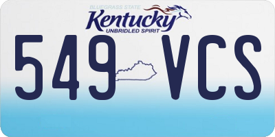 KY license plate 549VCS