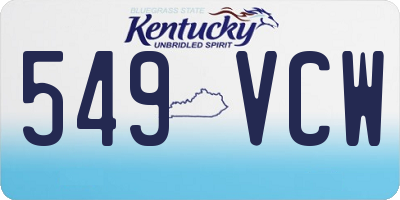KY license plate 549VCW