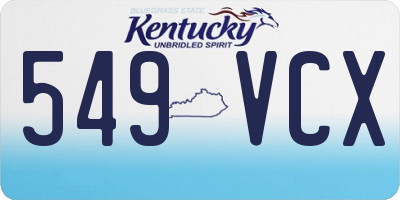 KY license plate 549VCX