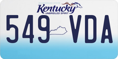 KY license plate 549VDA