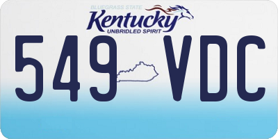 KY license plate 549VDC