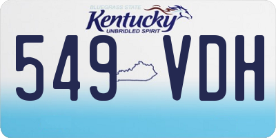 KY license plate 549VDH