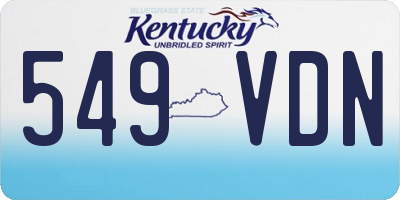 KY license plate 549VDN