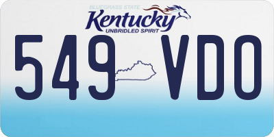 KY license plate 549VDO
