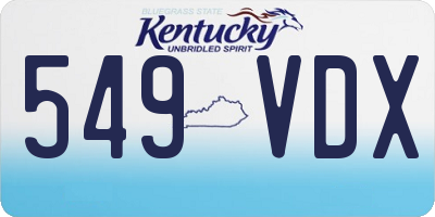 KY license plate 549VDX