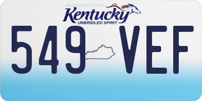 KY license plate 549VEF