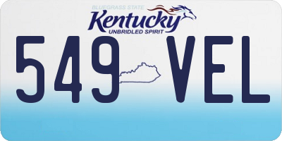 KY license plate 549VEL