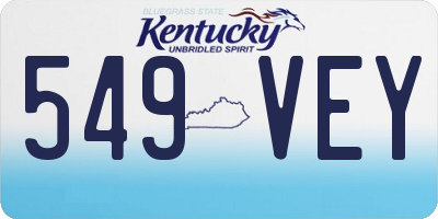 KY license plate 549VEY