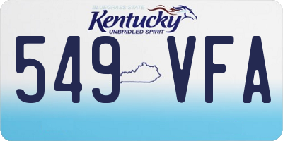 KY license plate 549VFA