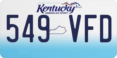 KY license plate 549VFD