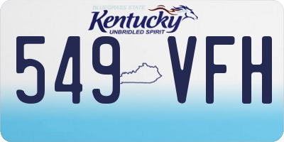 KY license plate 549VFH