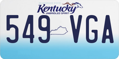 KY license plate 549VGA