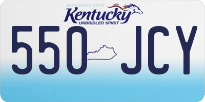 KY license plate 550JCY
